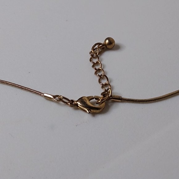 Y Shaped White Flower Metal Necklace 16 Inches - Picture 11 of 15